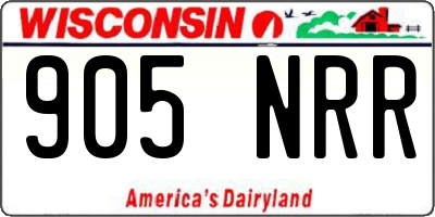 WI license plate 905NRR