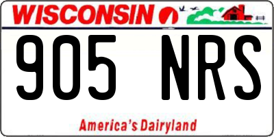 WI license plate 905NRS