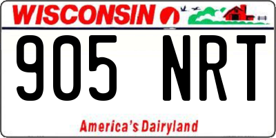 WI license plate 905NRT