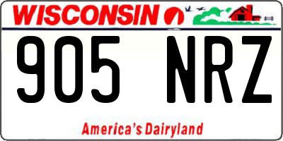 WI license plate 905NRZ