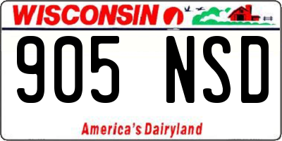 WI license plate 905NSD