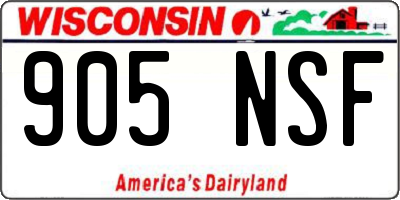 WI license plate 905NSF