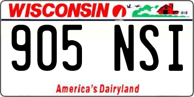 WI license plate 905NSI