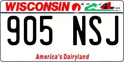 WI license plate 905NSJ