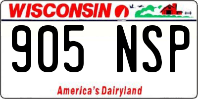 WI license plate 905NSP