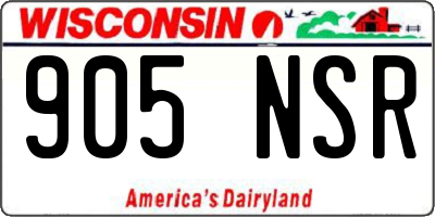 WI license plate 905NSR