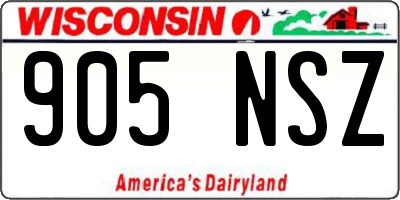 WI license plate 905NSZ