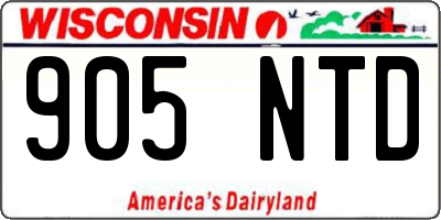 WI license plate 905NTD