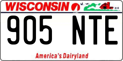 WI license plate 905NTE