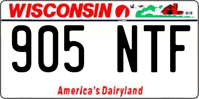 WI license plate 905NTF