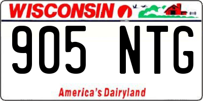 WI license plate 905NTG