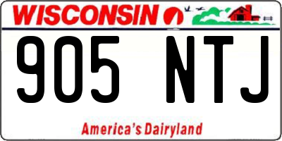 WI license plate 905NTJ