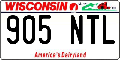 WI license plate 905NTL