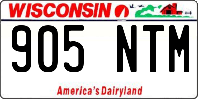 WI license plate 905NTM