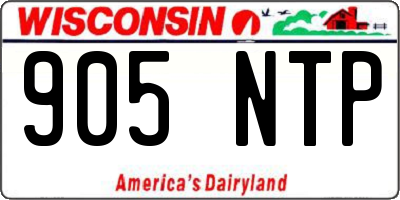 WI license plate 905NTP