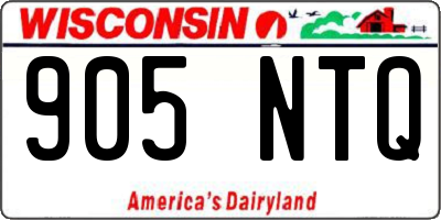 WI license plate 905NTQ