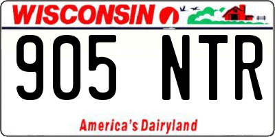 WI license plate 905NTR