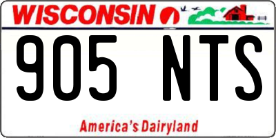 WI license plate 905NTS