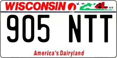 WI license plate 905NTT