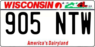 WI license plate 905NTW