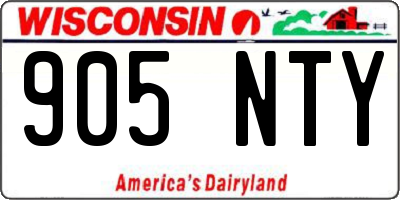 WI license plate 905NTY
