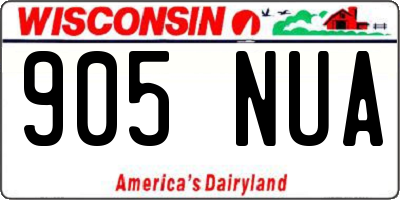 WI license plate 905NUA