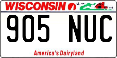 WI license plate 905NUC
