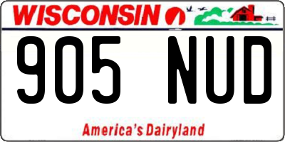 WI license plate 905NUD