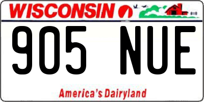 WI license plate 905NUE