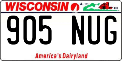 WI license plate 905NUG