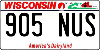WI license plate 905NUS