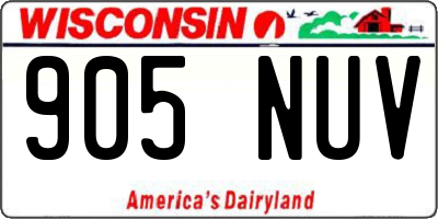 WI license plate 905NUV