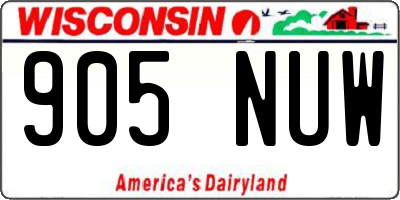 WI license plate 905NUW