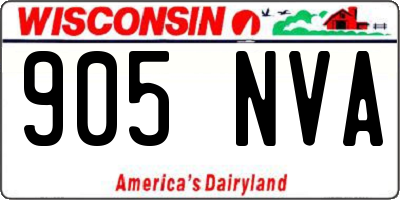 WI license plate 905NVA