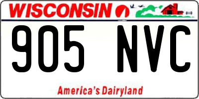 WI license plate 905NVC