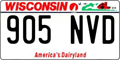 WI license plate 905NVD
