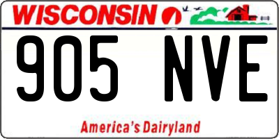 WI license plate 905NVE