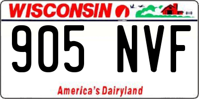 WI license plate 905NVF