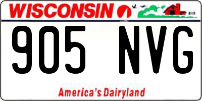 WI license plate 905NVG