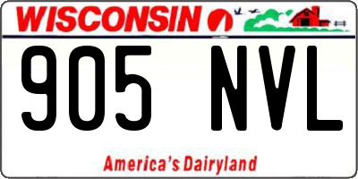 WI license plate 905NVL
