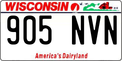 WI license plate 905NVN