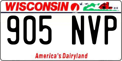 WI license plate 905NVP