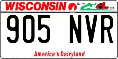 WI license plate 905NVR