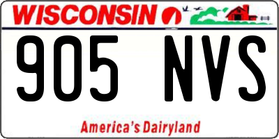 WI license plate 905NVS