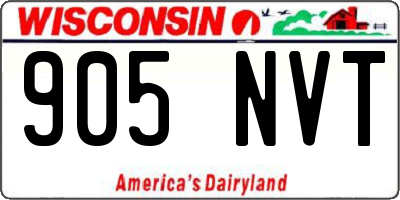 WI license plate 905NVT