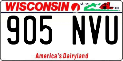 WI license plate 905NVU