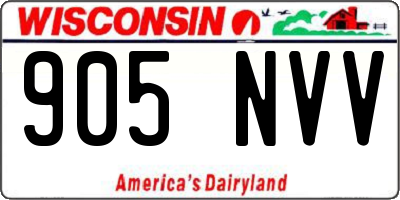 WI license plate 905NVV
