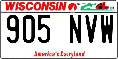 WI license plate 905NVW