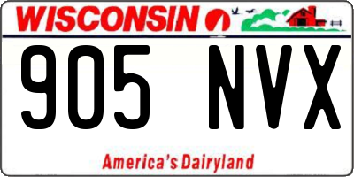 WI license plate 905NVX