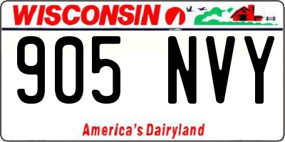 WI license plate 905NVY